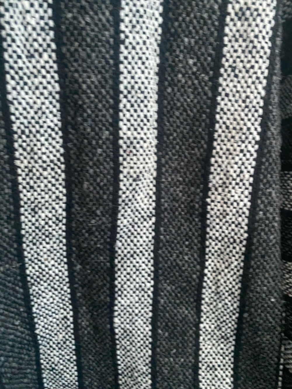 Baja Hoodie Striped Poncho Pullover Grey Black White - Picture 6 of 6